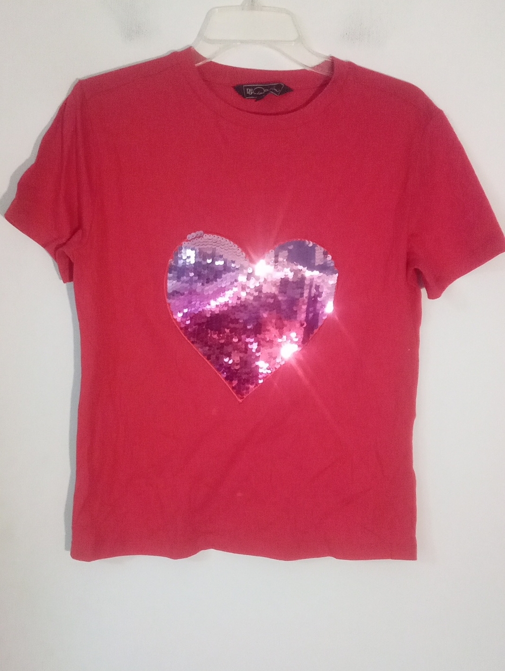 Dg2 By Diane Gilman Red T Sequin Heart XS New NWOT